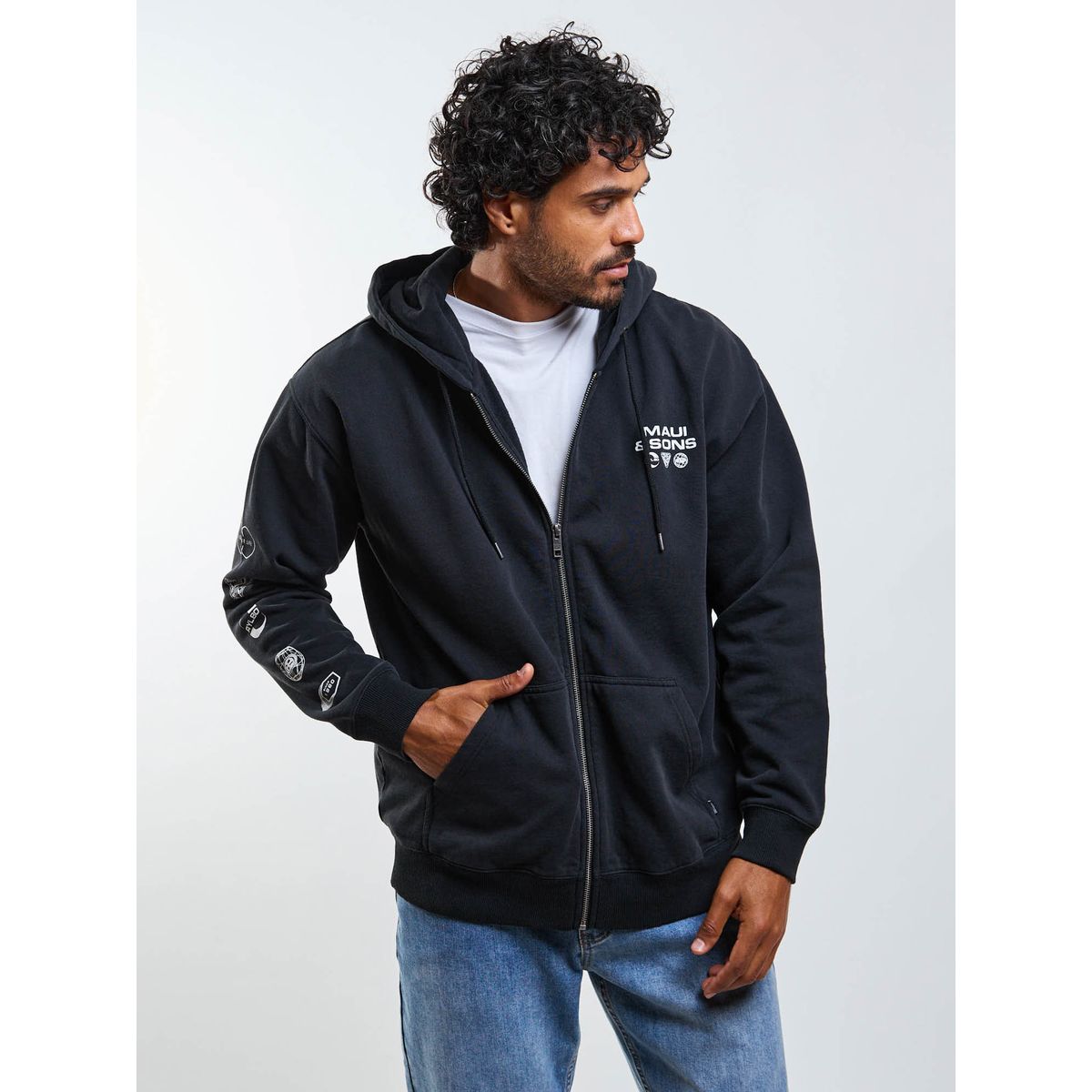 MAUI AND SONS - Poleron FZ Elementals Negro Hombre Maui And Sons