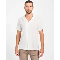 GUESS - Camisa Cttn Vscose Dmnd Jcqrd Blanco