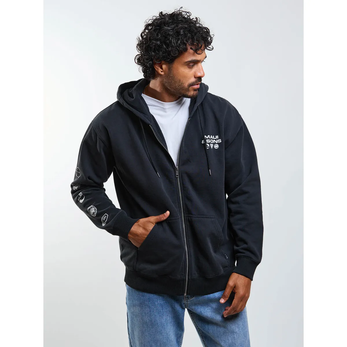 MAUI AND SONS - Poleron FZ Elementals Negro Hombre Maui And Sons
