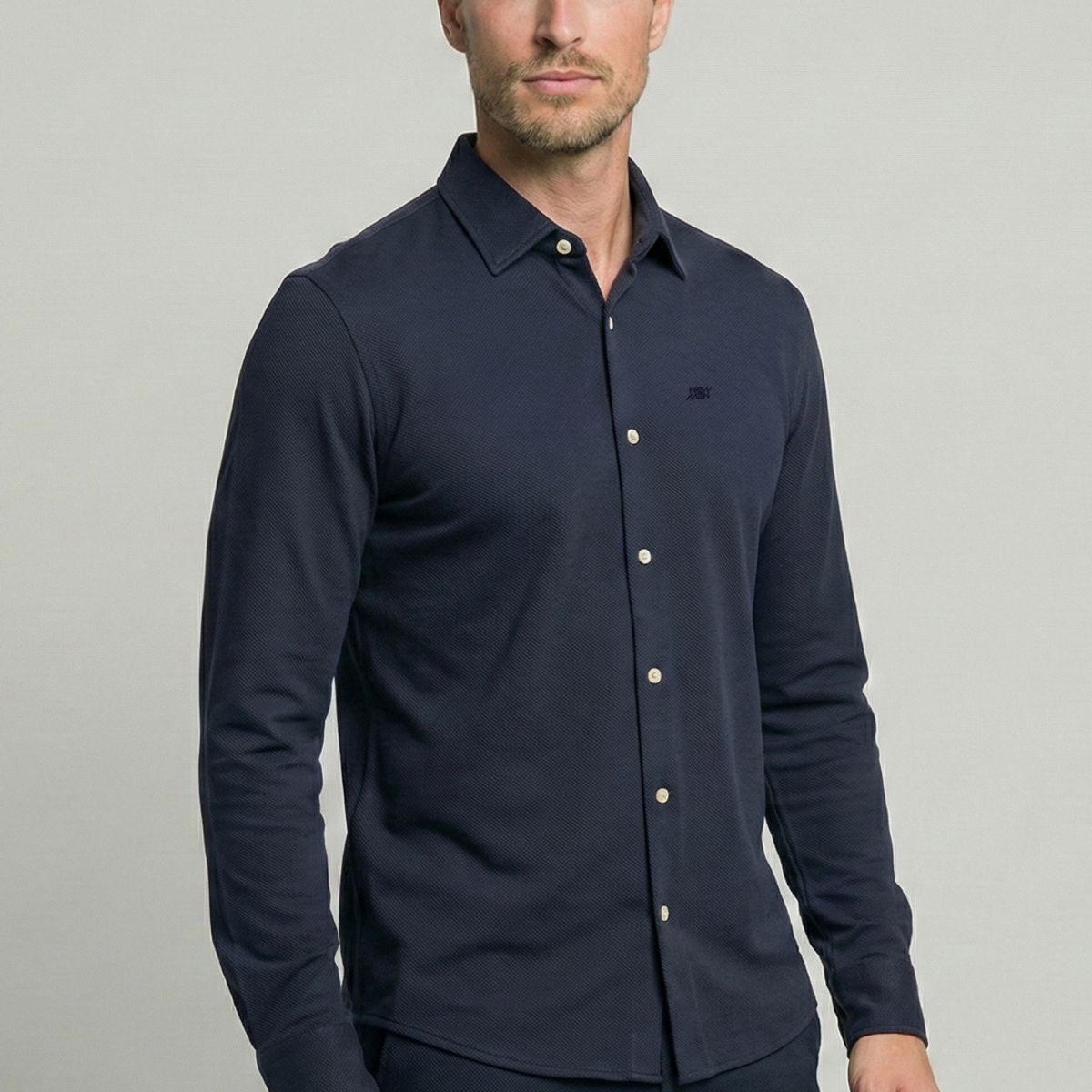 NEW MAN - Camisa Escocia Navy New Man
