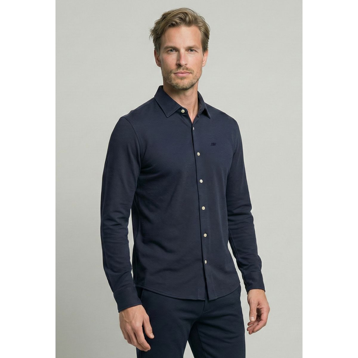 NEW MAN - Camisa Escocia Navy New Man