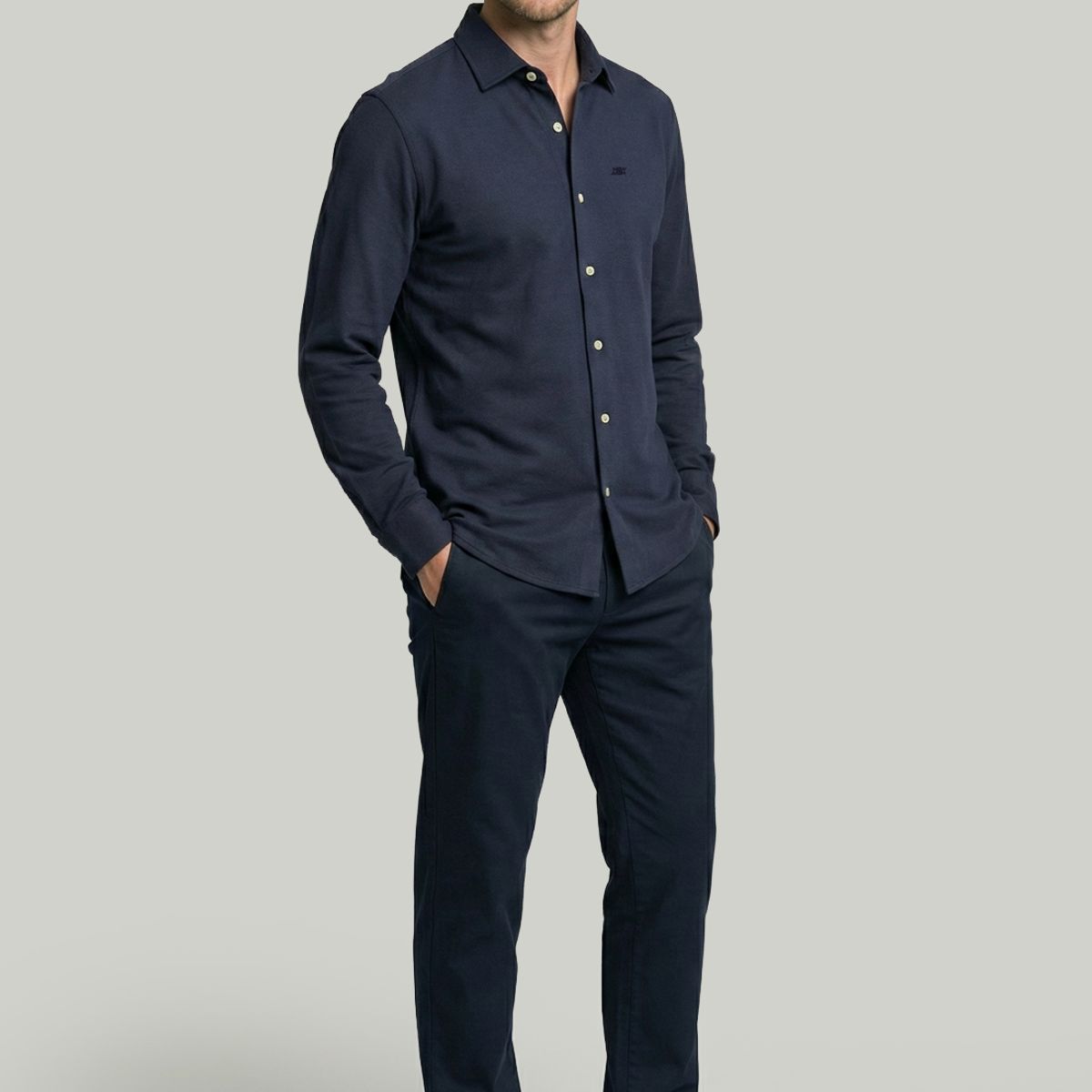 NEW MAN - Camisa Escocia Navy New Man