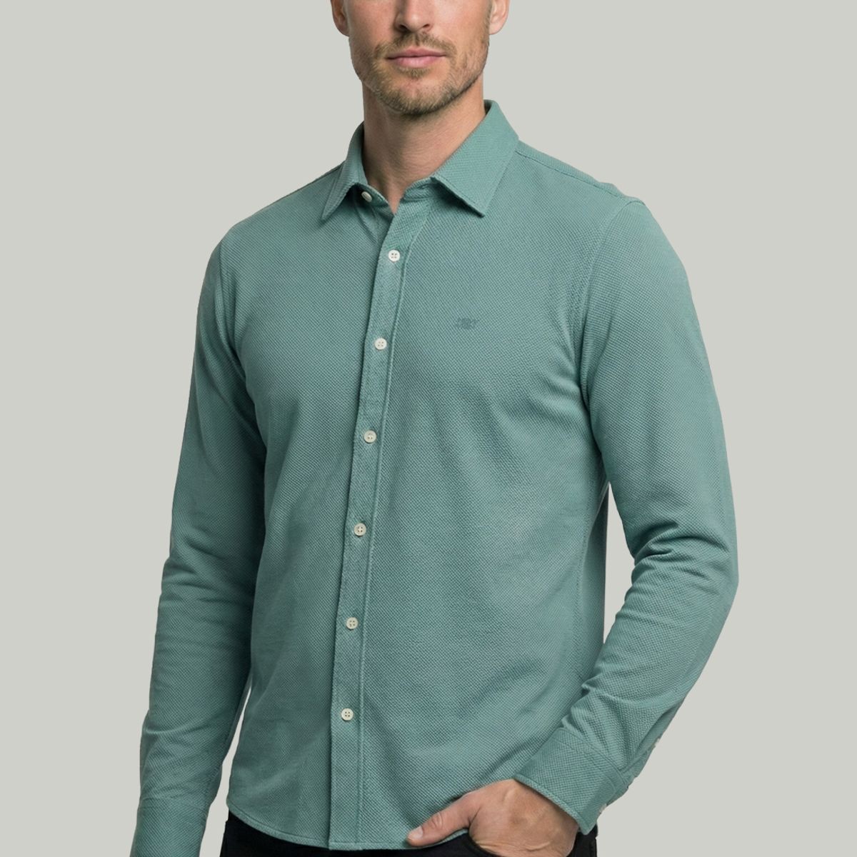 NEW MAN - Camisa Escocia Lt Green New Man