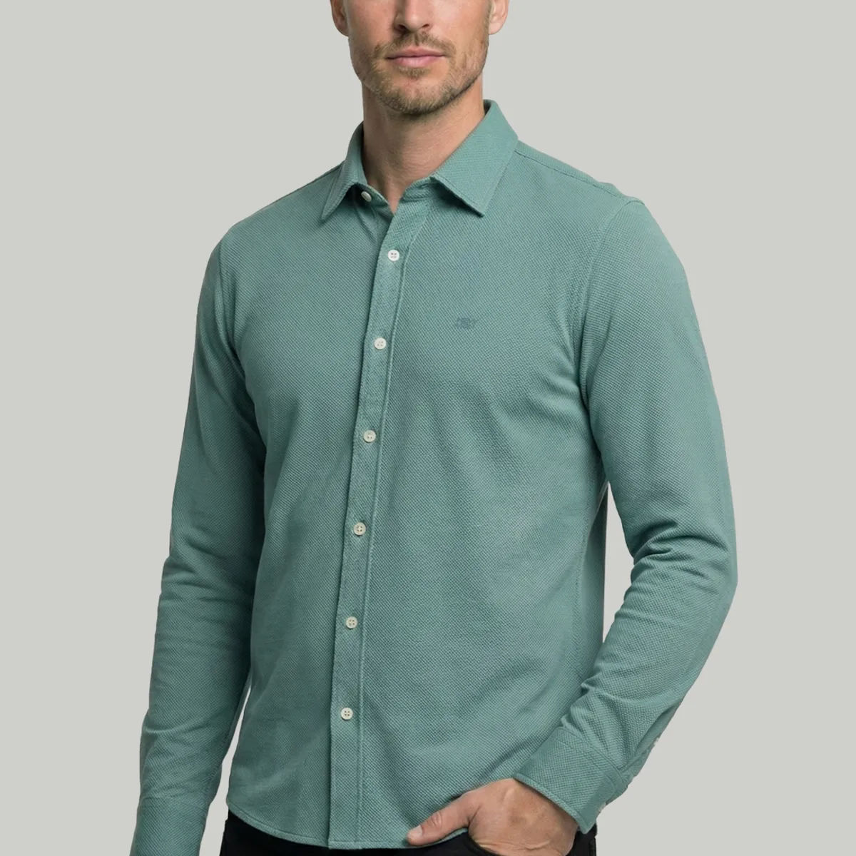 NEW MAN - Camisa Escocia Lt Green New Man