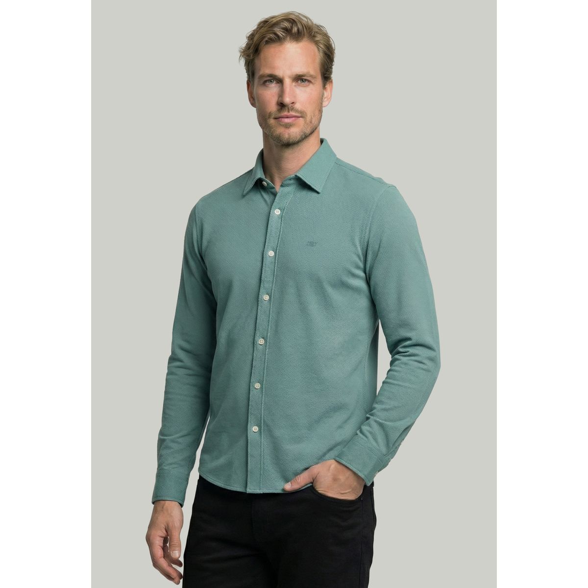 NEW MAN - Camisa Escocia Lt Green New Man