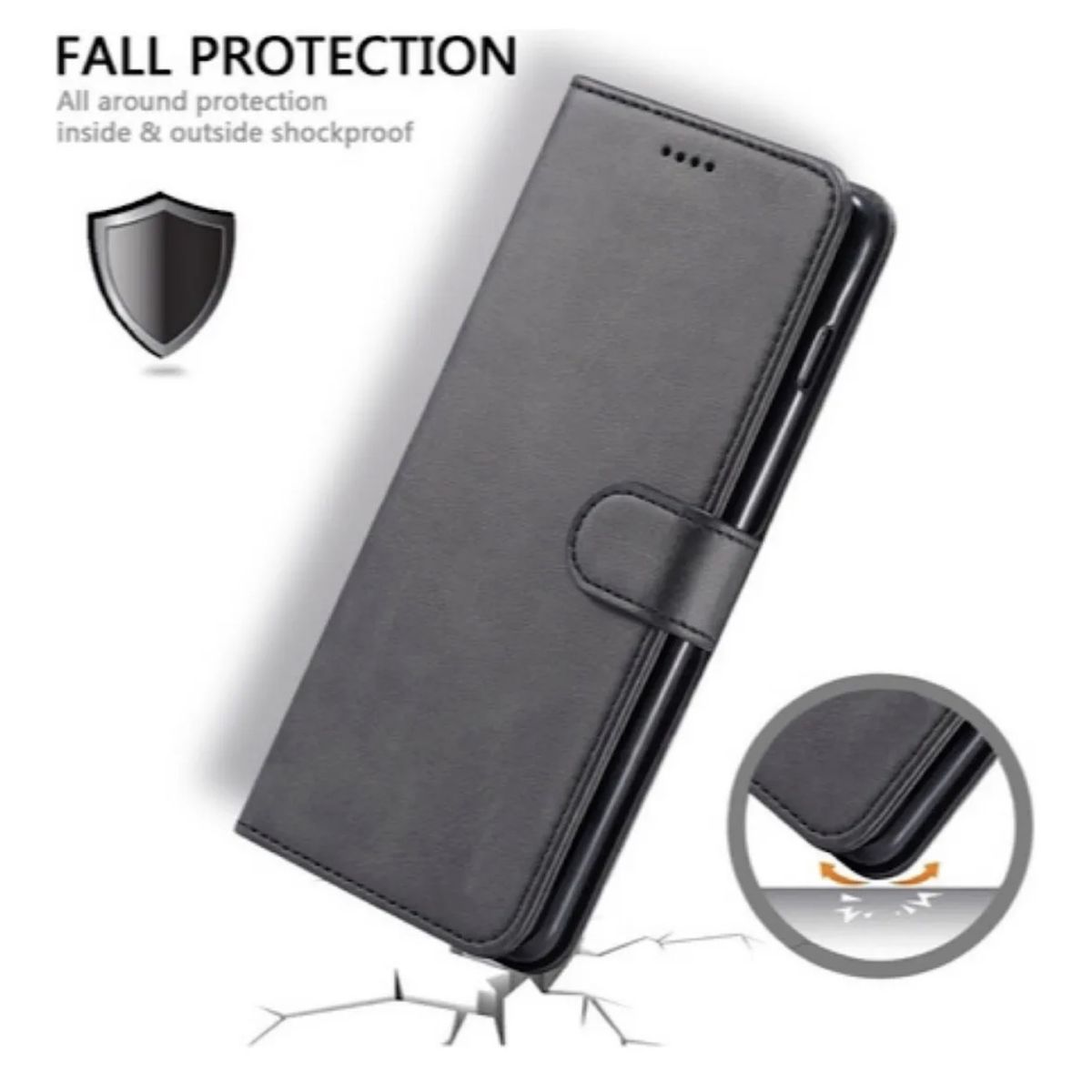 GENERICO - Carcasa Estilo Flip Cover Para Motorola Edge 60 Fusion - Negro