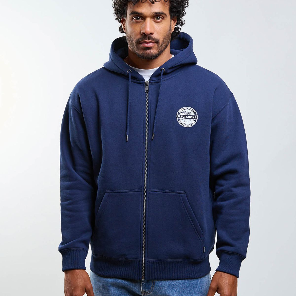 MAUI AND SONS - Poleron FZ Original Quality Azul Hombre Maui And Sons