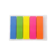 GENERICO - Banderitas Adhesivas tipo Post It - 5 Colores Punta Recta