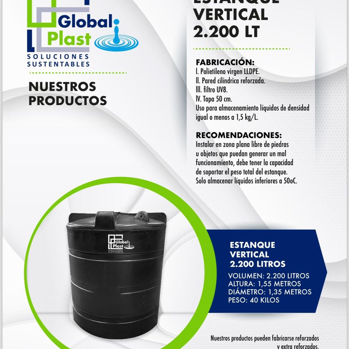 GENERICO - Estanque de agua potable 2200L