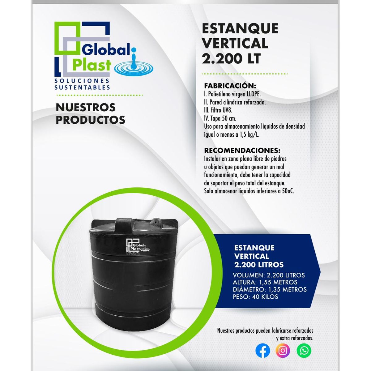 GENERICO - Estanque de agua potable 2200L