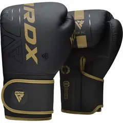 RDX - Guante de Boxeo F6 Negro-Dorado 12oz