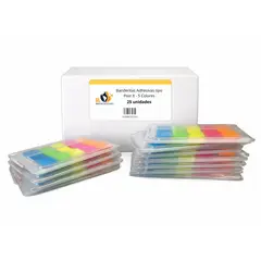 GENERICO - Caja Banderitas Adhesivas tipo Post It - 5 Colores - 25 uds