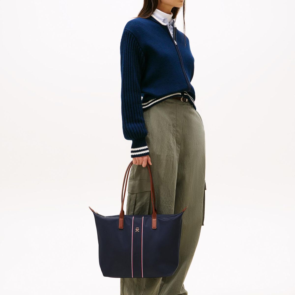 TOMMY HILFIGER - Tote Corporate Monogram Azul Tommy Hilfiger