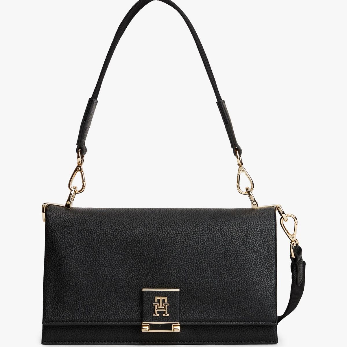 TOMMY HILFIGER - Bandolera Heritage Con Logo Negro Tommy Hilfiger