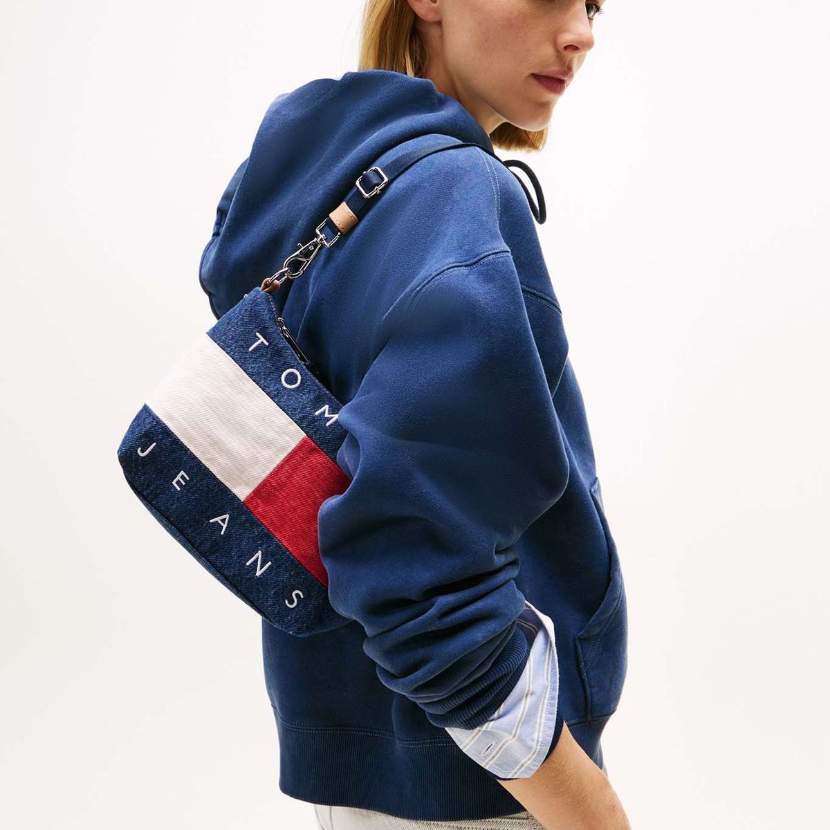 TOMMY HILFIGER - Cartera Archive Denim Con Logo Azul Tommy Jeans