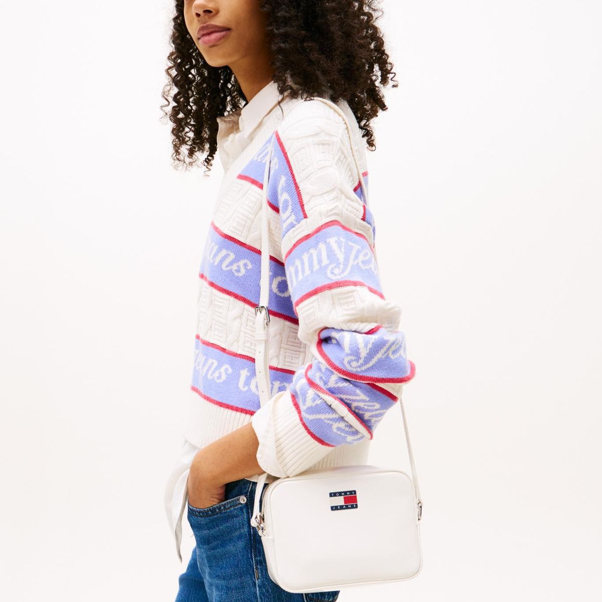 TOMMY HILFIGER - Crossover Latam Print Con Logo Blanco Tommy Jeans