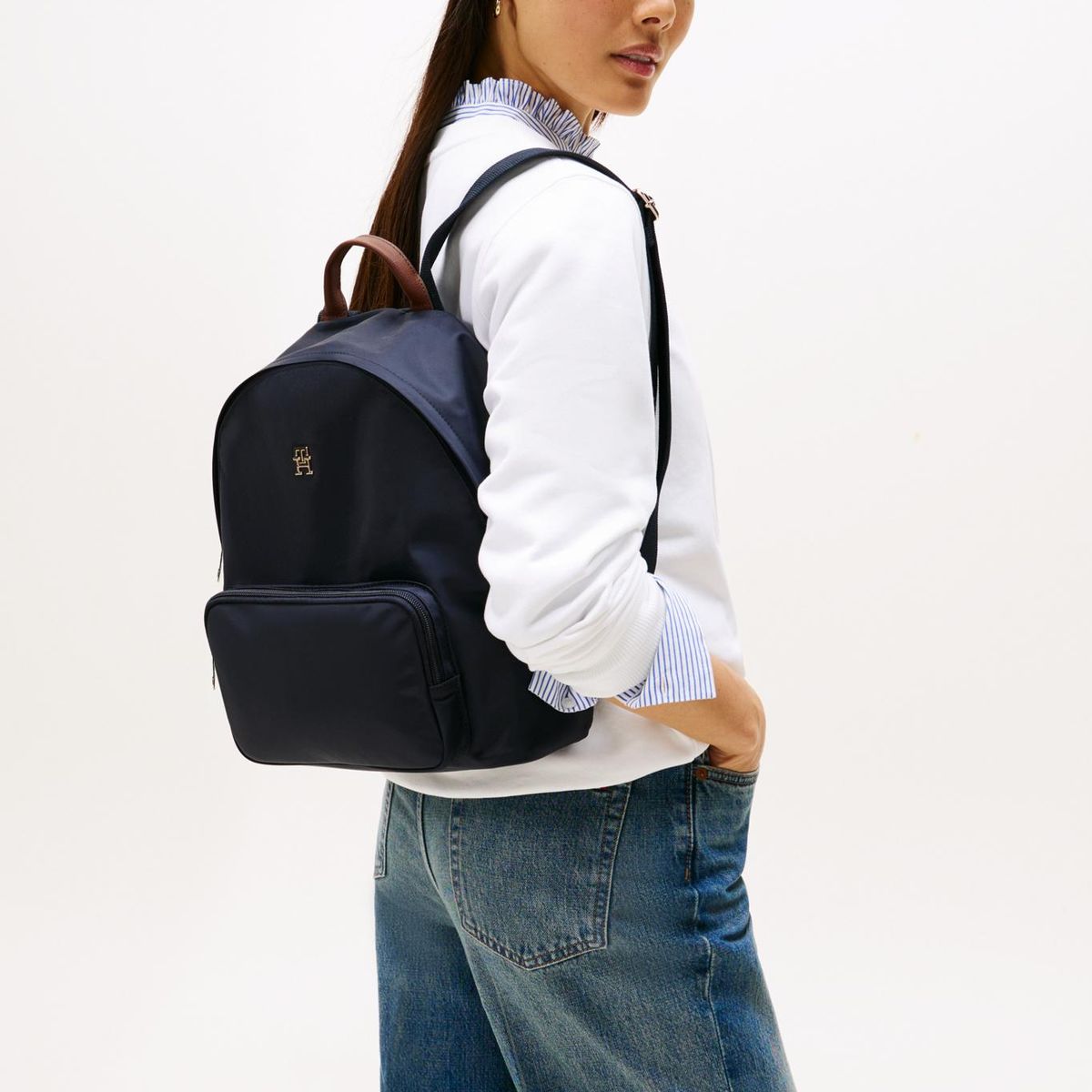 TOMMY HILFIGER - Mochila Popette Monogram Azul Tommy Hilfiger