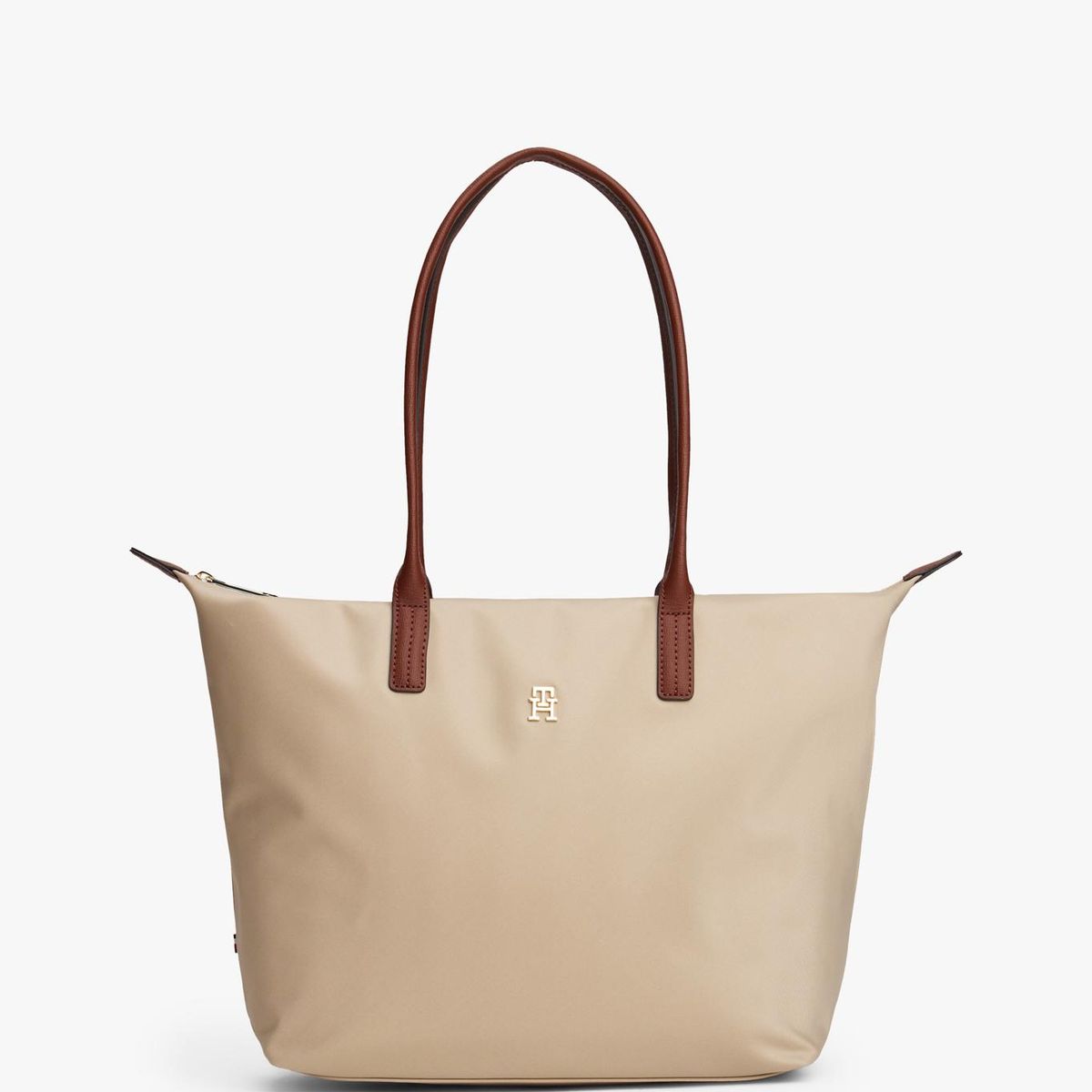 TOMMY HILFIGER - Tote Con Monograma Th Beige Tommy Hilfiger