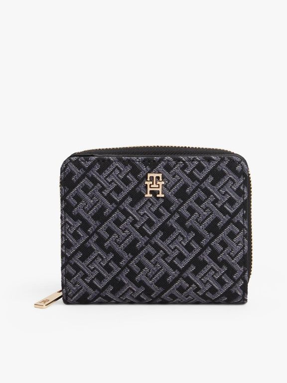 Billetera Icon Con Logo Y Cierre Negro Negro TALLA UNICA