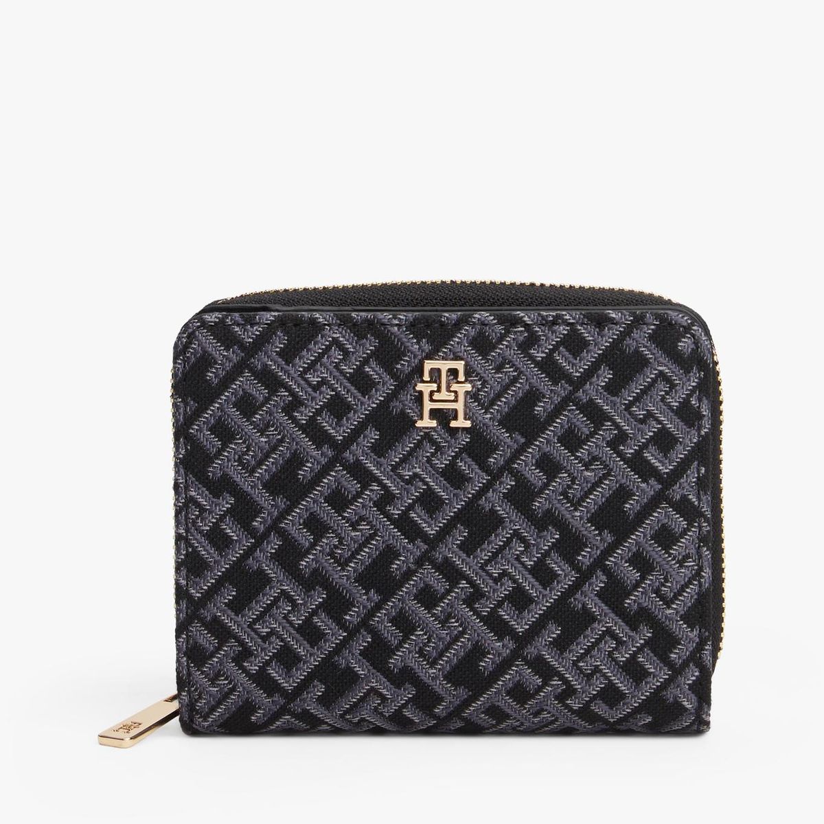 TOMMY HILFIGER - Billetera Icon Con Logo Y Cierre Negro Tommy Hilfiger