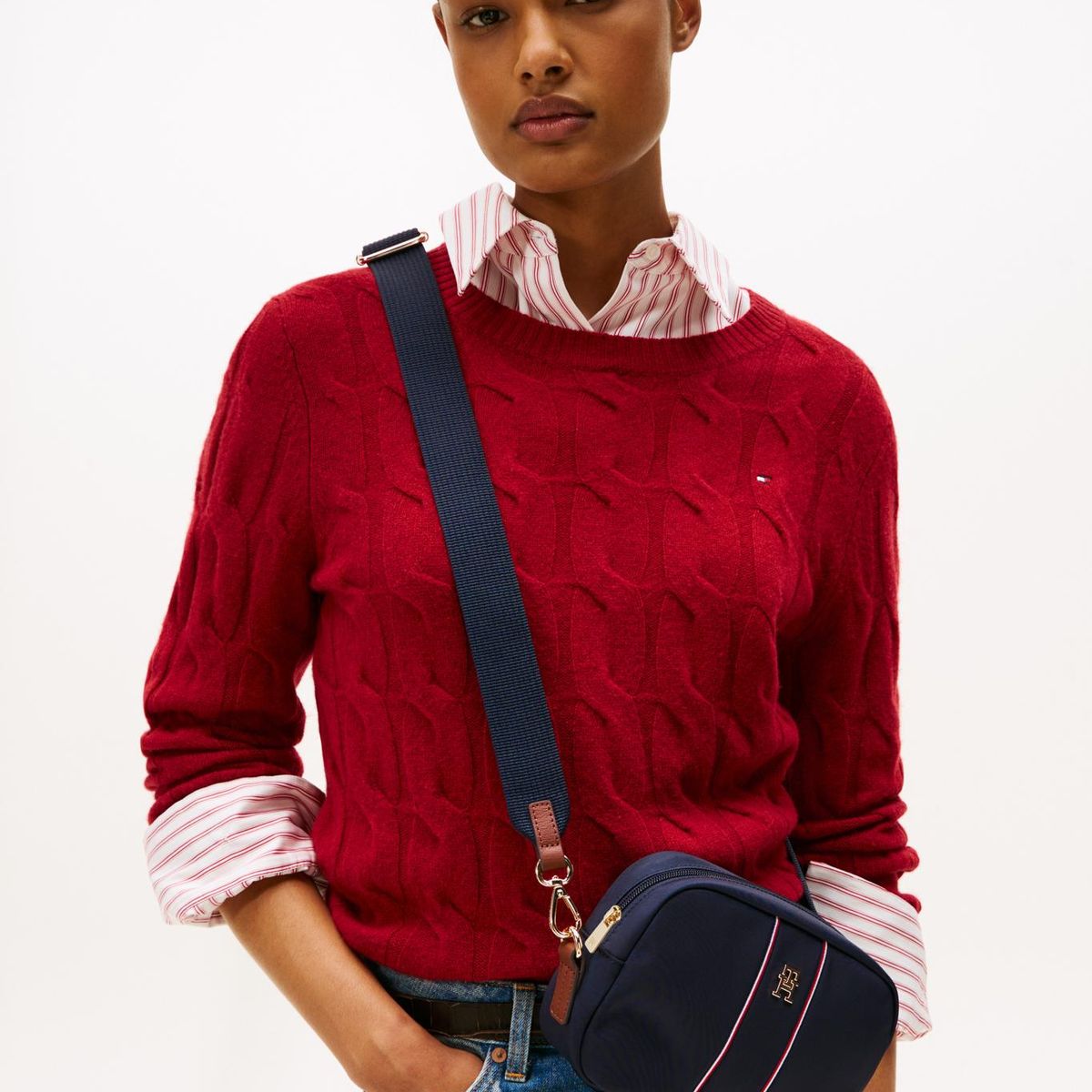 TOMMY HILFIGER - Cartera Popette Con Logo Azul Tommy Hilfiger