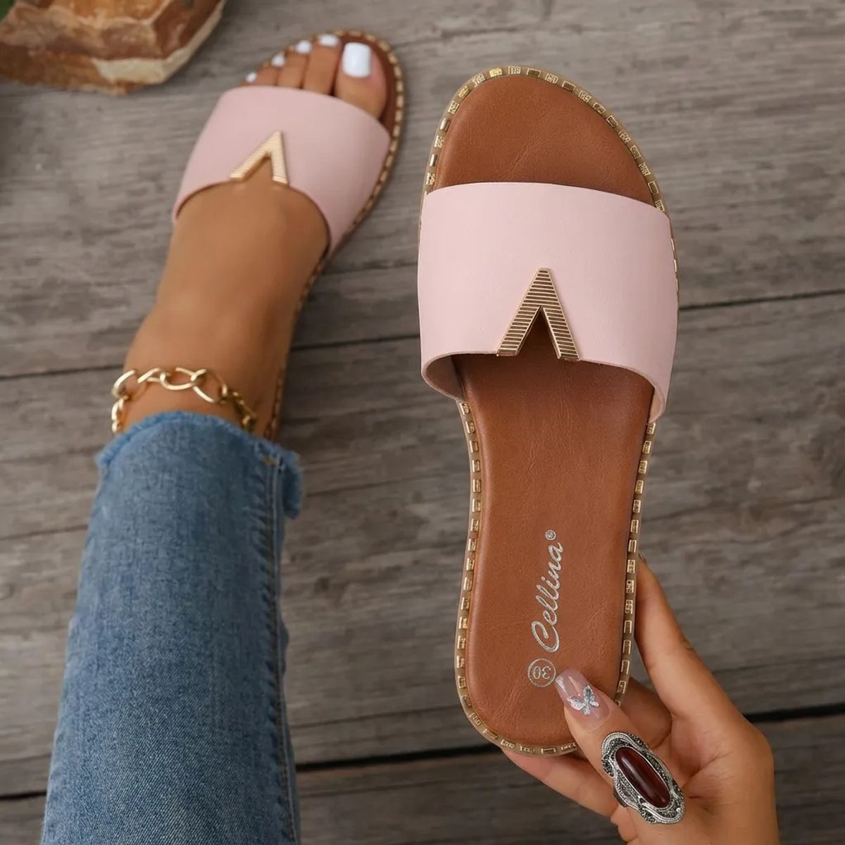 BOVINITA - Sandalia Mujer Chala Verano Rosa Comoda Liviana Elegante