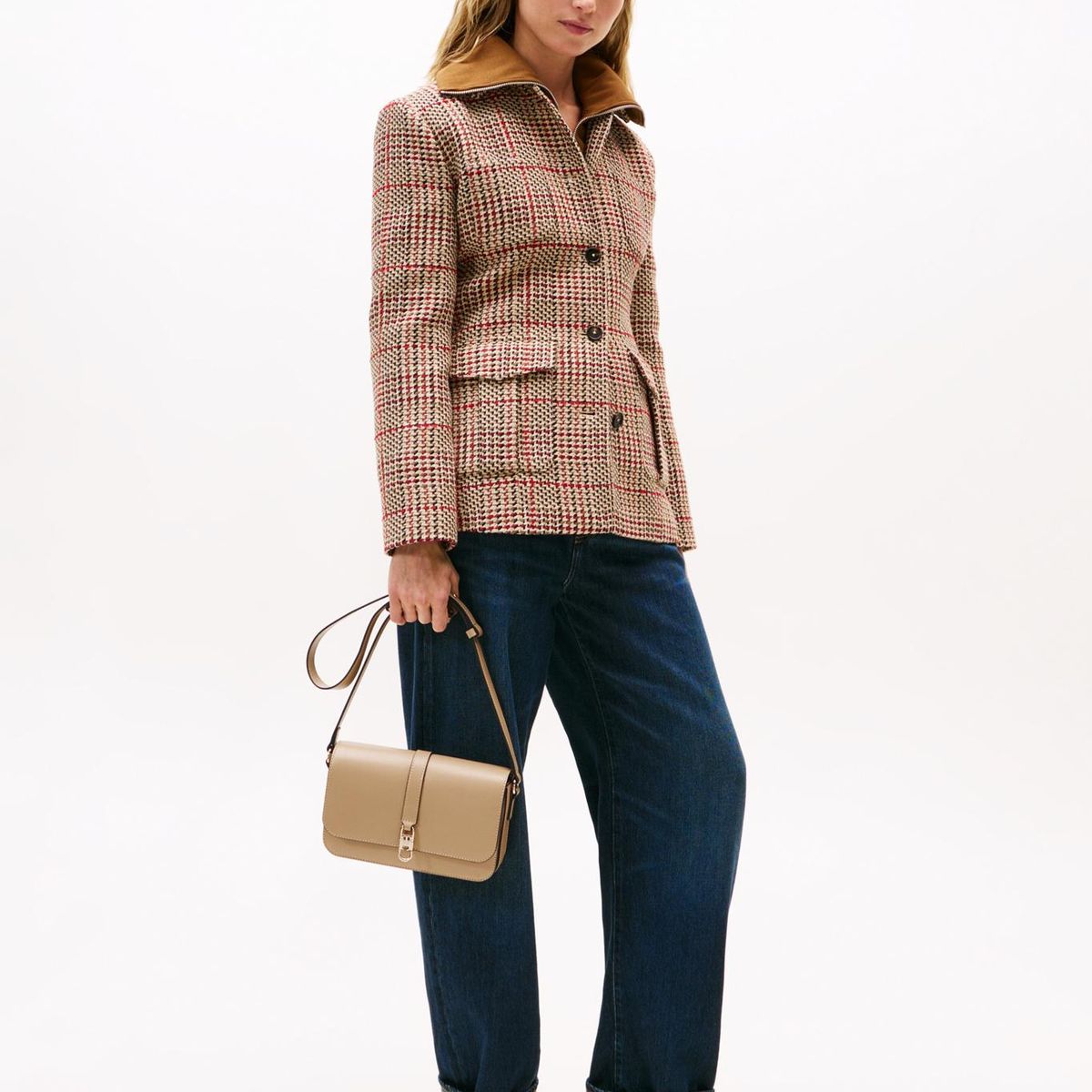 TOMMY HILFIGER - Bandolera Con Solapa Monogram Beige Tommy Hilfiger