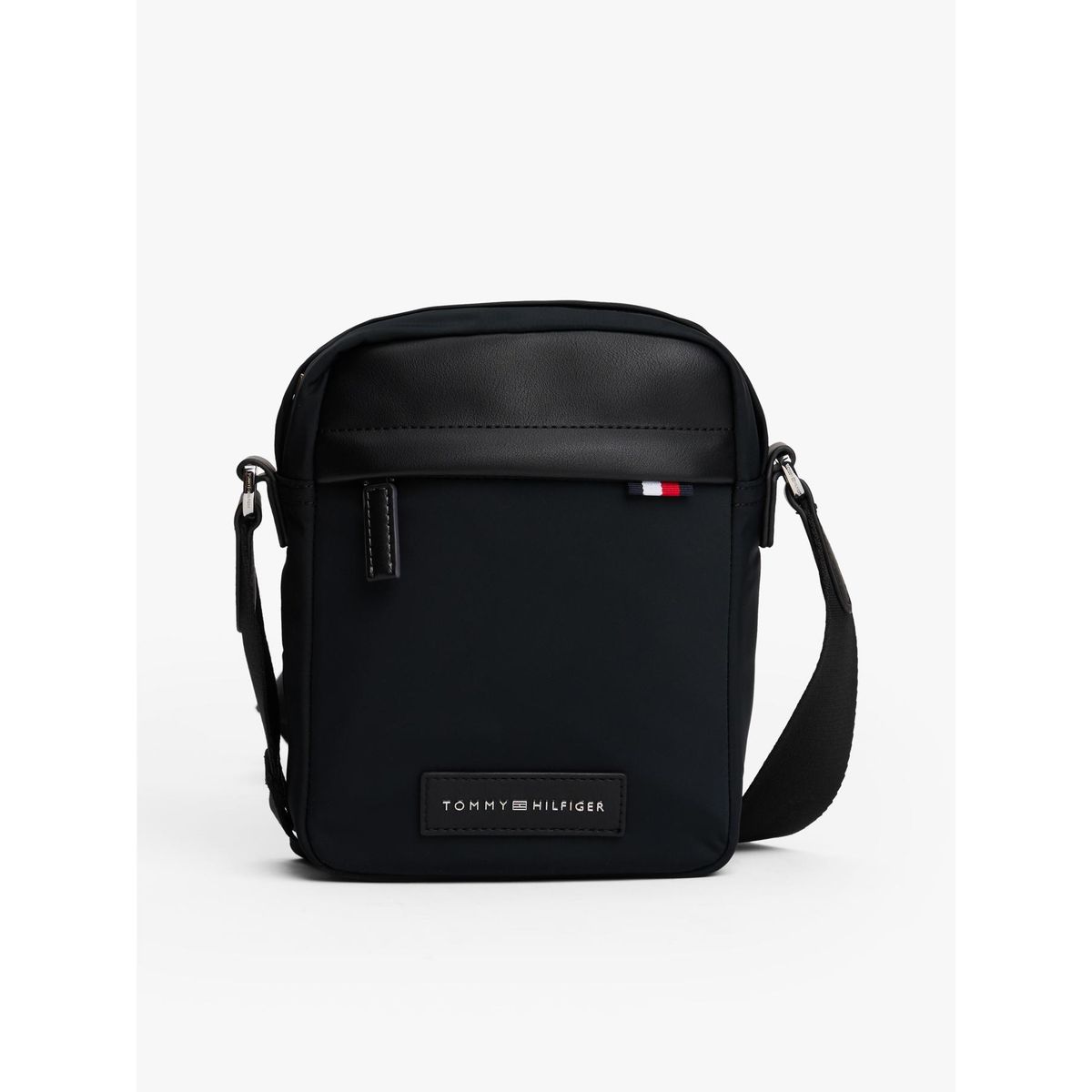 TOMMY HILFIGER - Bolso Reporter Con Parche De Logo Negro Tommy Hilfiger