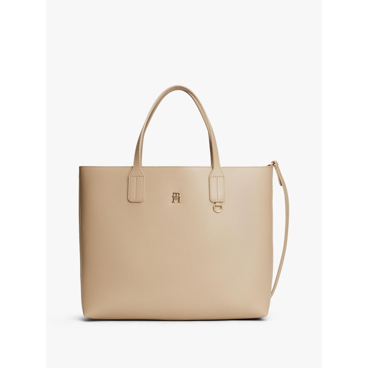 TOMMY HILFIGER - Cartera Satchel Icon Beige Tommy Hilfiger
