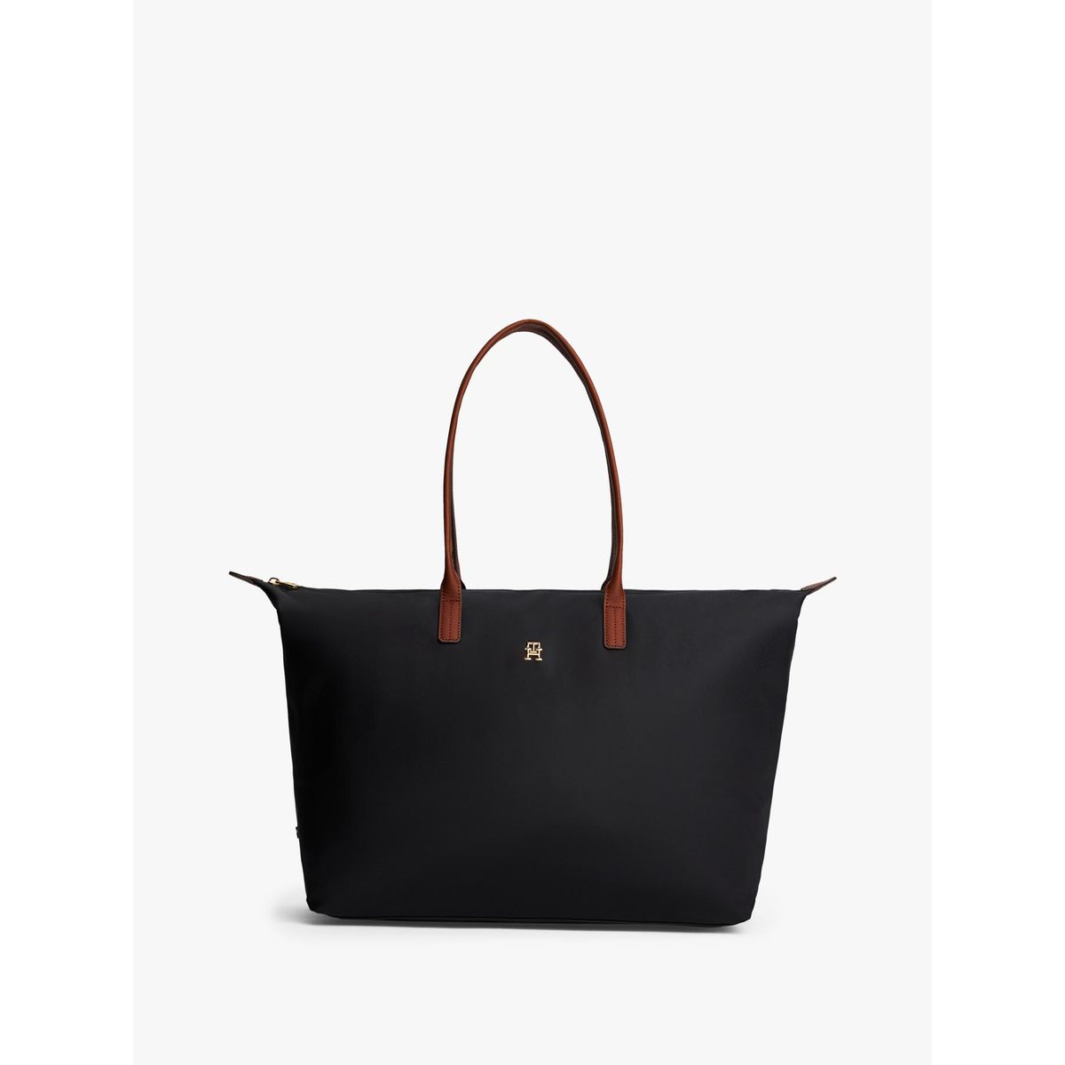 TOMMY HILFIGER - Tote Maxi Popette Monogram Negro Tommy Hilfiger