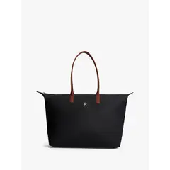 TOMMY HILFIGER - Tote Maxi Popette Monogram Negro