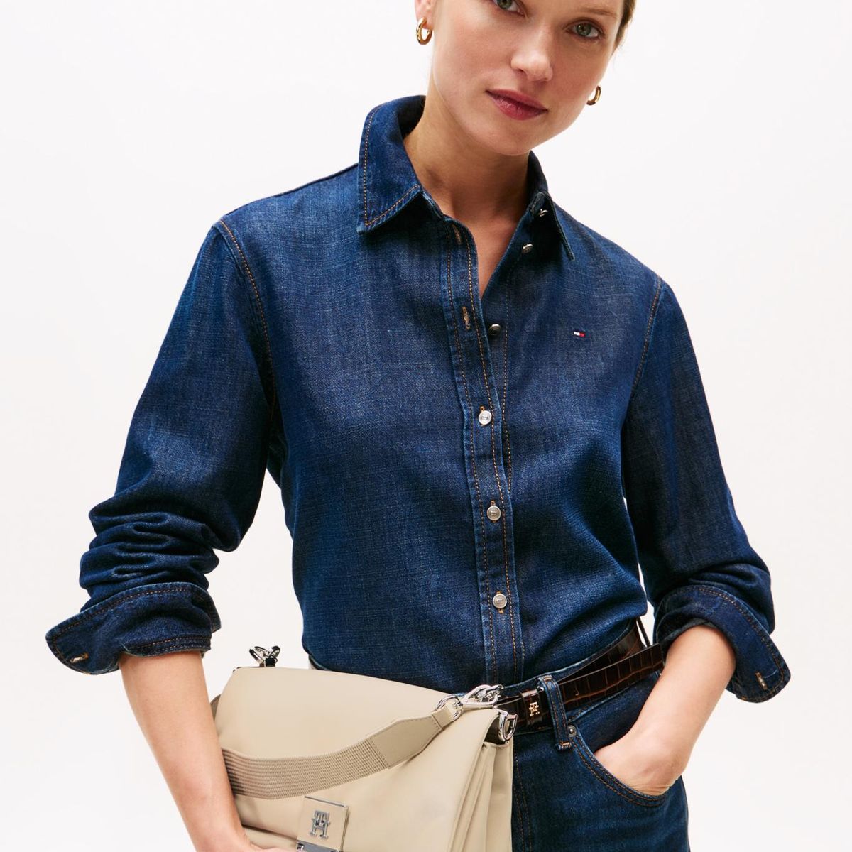 TOMMY HILFIGER - Cartera Bandolera Heritage Beige Tommy Hilfiger