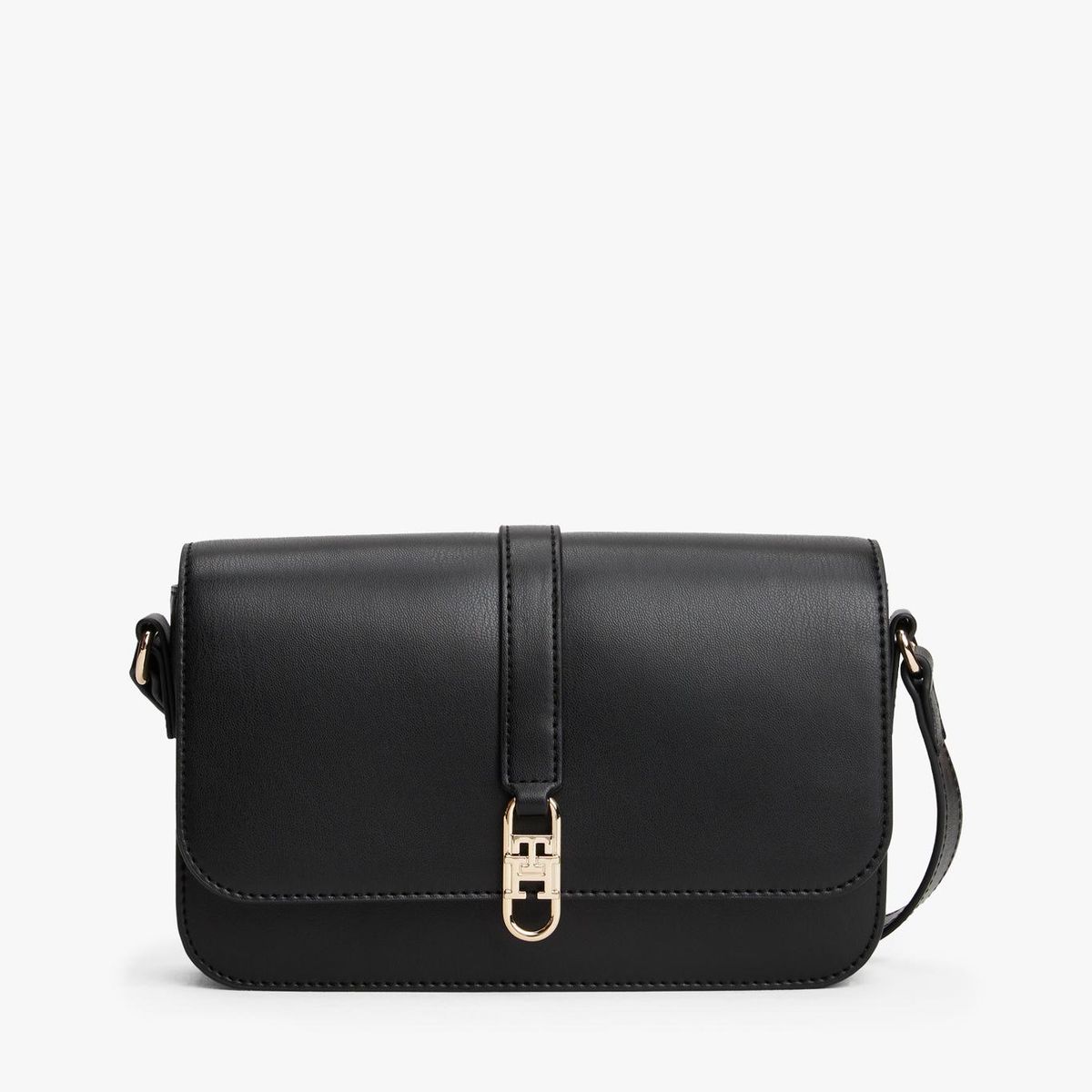 TOMMY HILFIGER - Bandolera Con Solapa Monogram Negro Tommy Hilfiger