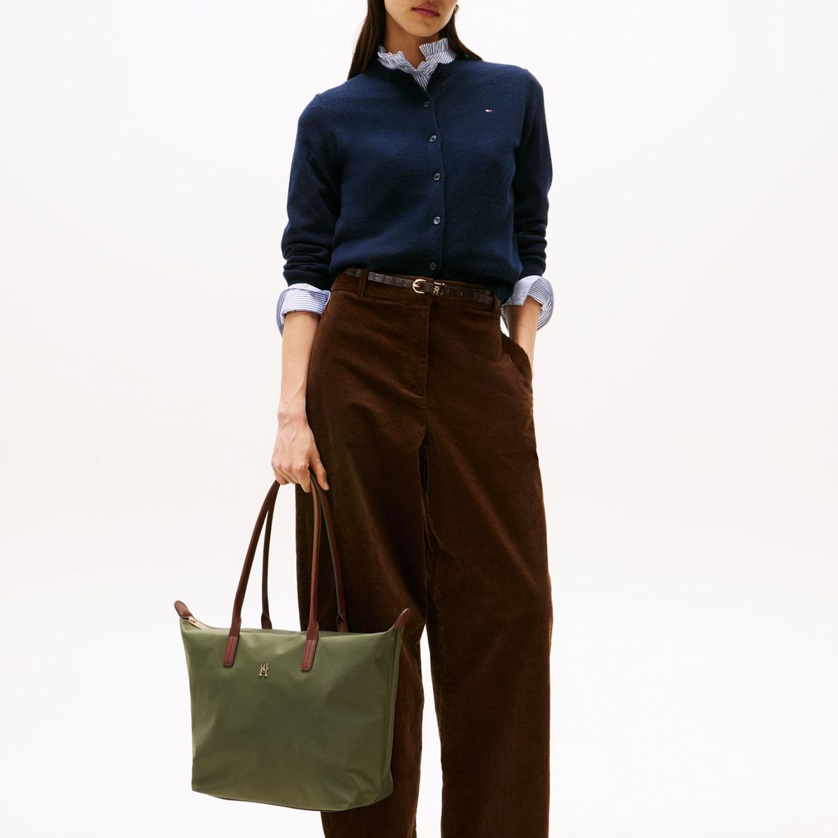 TOMMY HILFIGER - Tote Con Monograma Th Verde Tommy Hilfiger