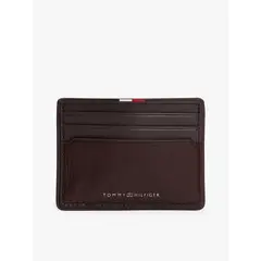 TOMMY HILFIGER - Tarjetero Corporate De Cuero Café