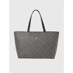TOMMY HILFIGER - Tote Con Estampado Monogram Negro