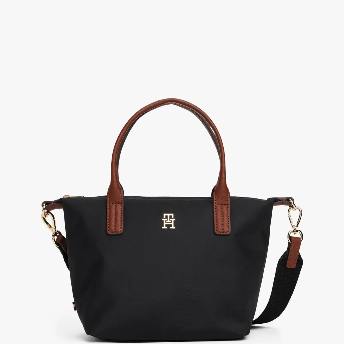 TOMMY HILFIGER - Tote Popette Con Logo Negro Tommy Hilfiger