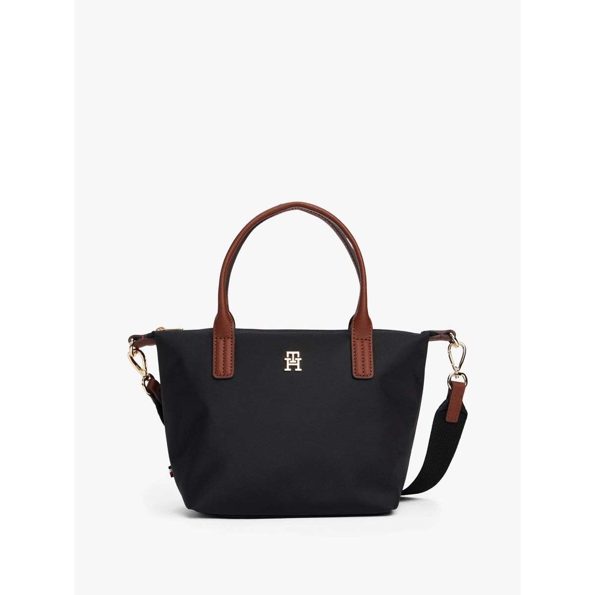 TOMMY HILFIGER - Tote Popette Con Logo Negro Tommy Hilfiger