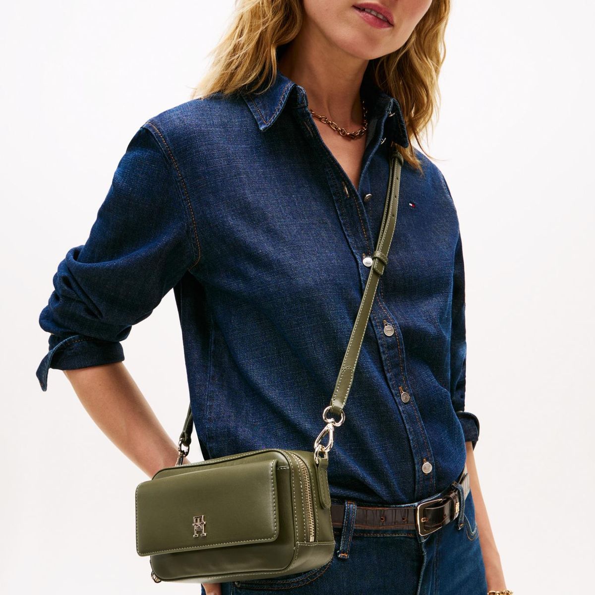 TOMMY HILFIGER - Cartera Icon Con Logo Verde Tommy Hilfiger