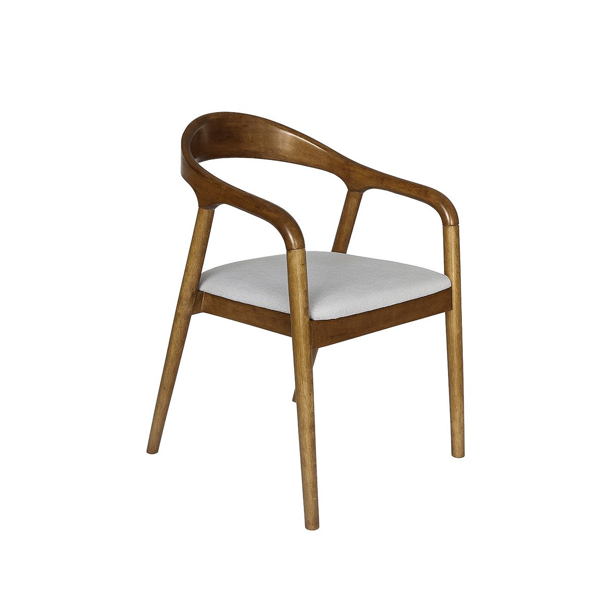 BROOKMAN - Silla Gyven Madera Caucho Walnut Asiento Lino 55x53x80 cm