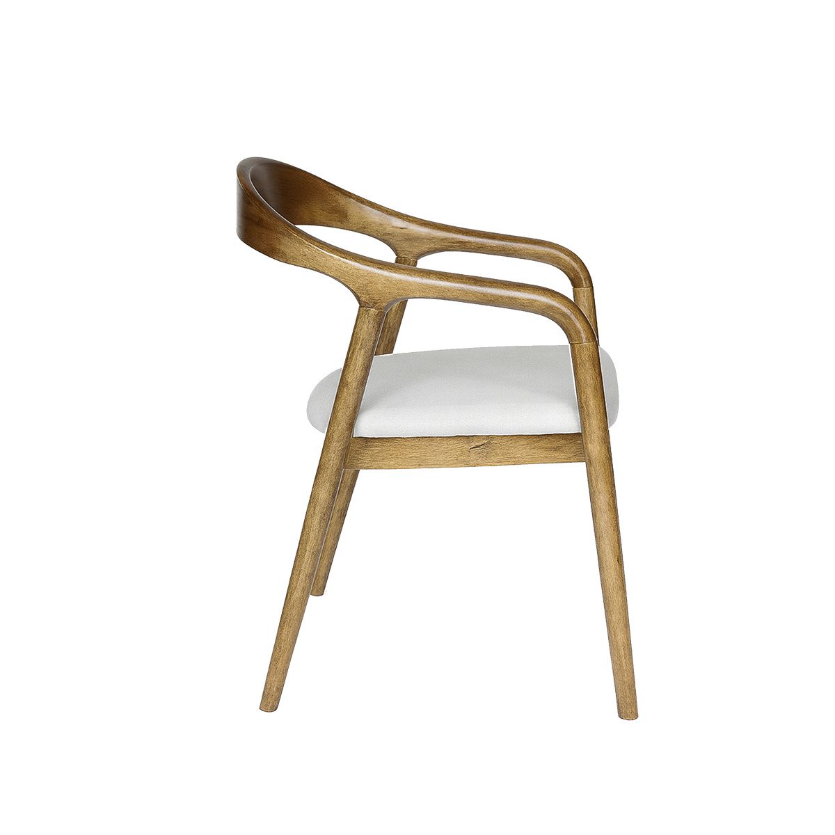 BROOKMAN - Silla Gyven Madera Caucho Walnut Asiento Lino 55x53x80 cm