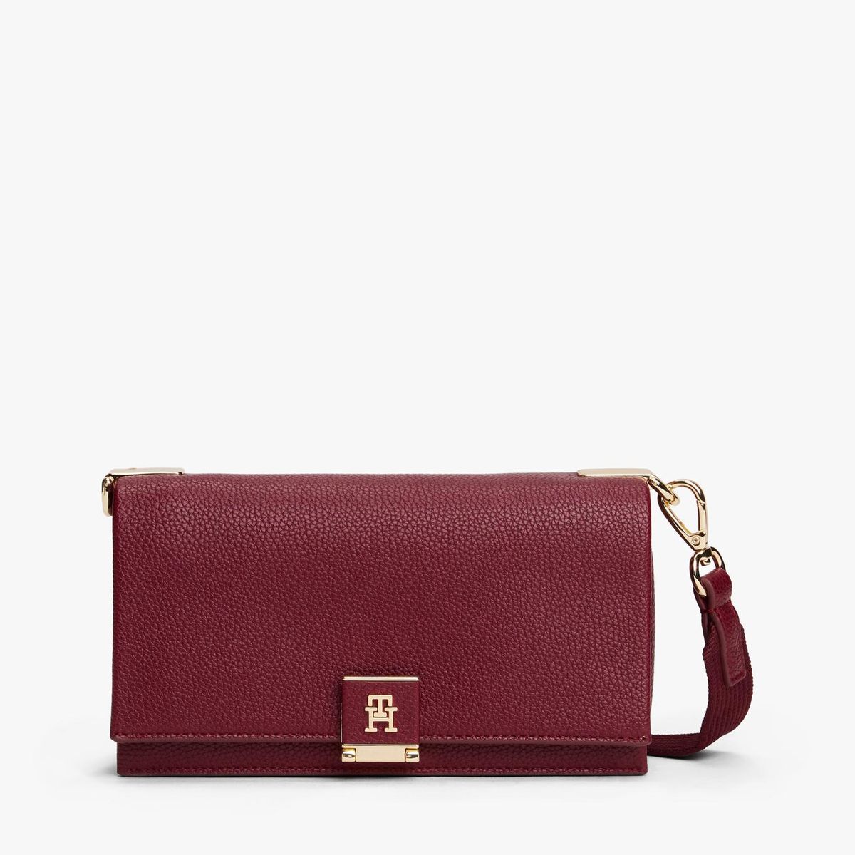 TOMMY HILFIGER - Cartera Texturizada Monogram Rojo Tommy Hilfiger