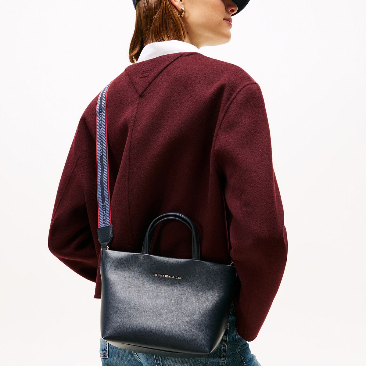 TOMMY HILFIGER - Tote Solid Con Logo Azul Tommy Hilfiger