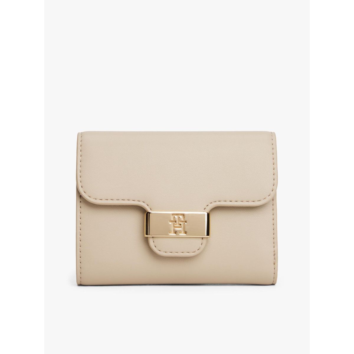 TOMMY HILFIGER - Billetera Heritage Con Solapa Beige Tommy Hilfiger