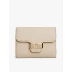 TOMMY HILFIGER - Billetera Heritage Con Solapa Beige