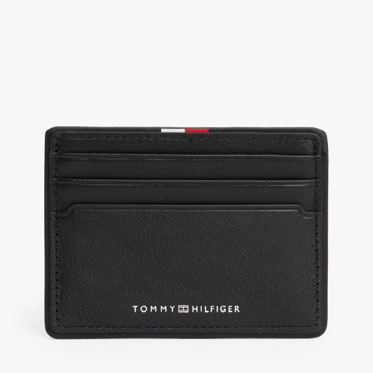 TOMMY HILFIGER - Tarjetero Corporate De Cuero Negro Tommy Hilfiger