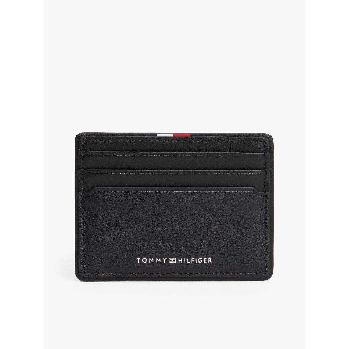 TOMMY HILFIGER - Tarjetero Corporate De Cuero Negro Tommy Hilfiger
