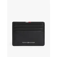 TOMMY HILFIGER - Tarjetero Corporate De Cuero Negro