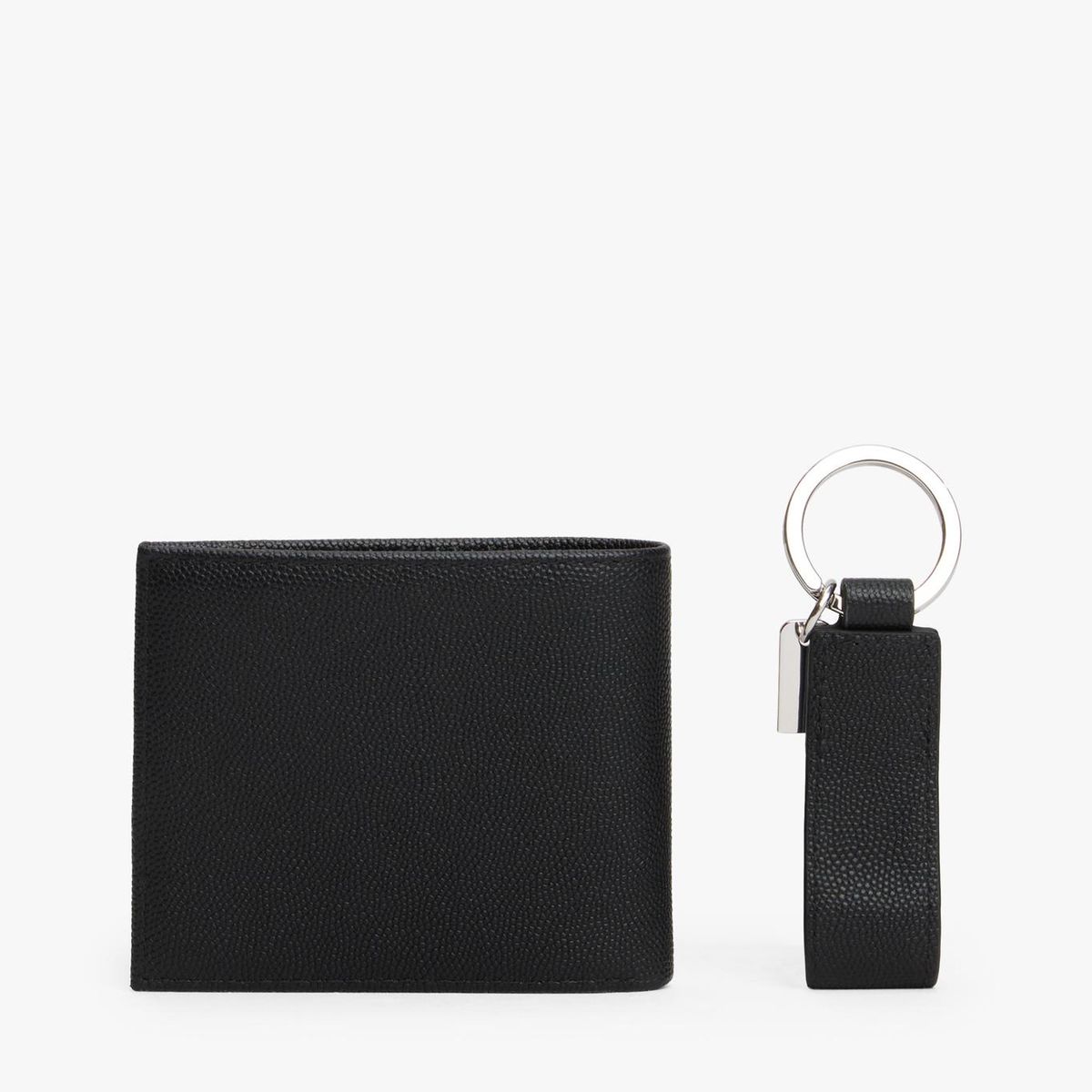 TOMMY HILFIGER - Set Llavero Y Tarjetero De Cuero Negro Tommy Hilfiger