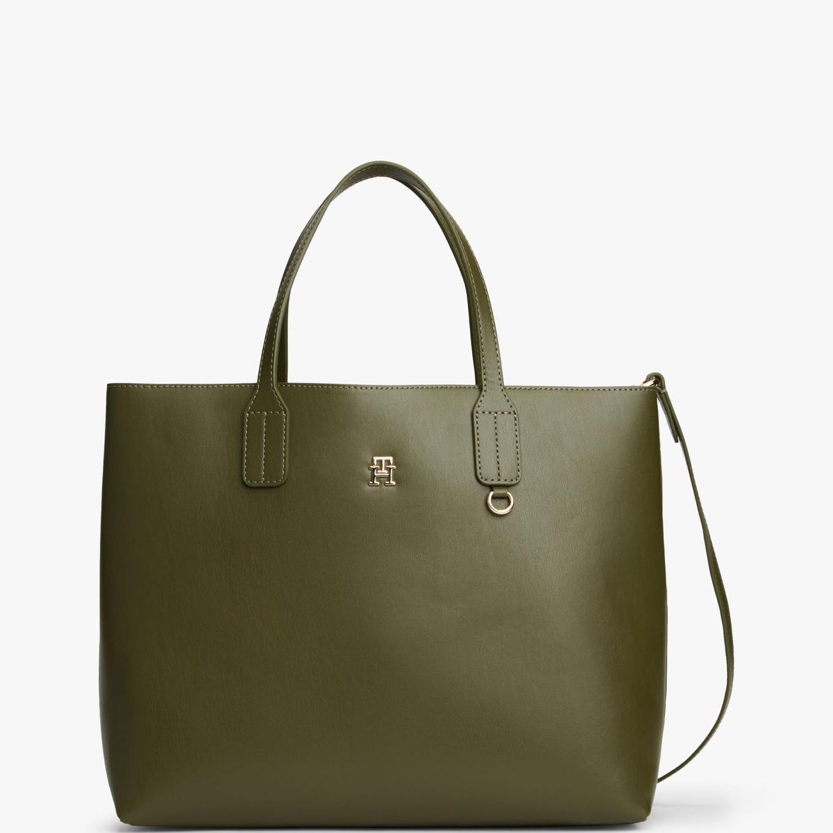 TOMMY HILFIGER - Cartera Satchel Icon Verde Tommy Hilfiger